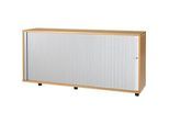 Schäfer Shop Select Anstellquerrollladenschrank, aus Holz, 2 Fachböden, B 1600 mm x T 421 x H 750 mm, Buche