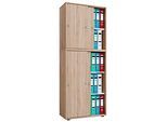 Schiebetürenschrank, aus Holz, abschliessbar, 5 OH, B 700 x T 400 x H 1780 mm, Sonoma Eiche Dekor