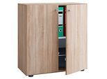 Flügeltürenschrank, aus Holz, 2 OH, Griffknöpfe, höhenverstellbarer Fachboden, B 700 x T 400 x H 740 mm, Sonoma Eiche