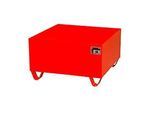 Stahl-Auffangwanne ohne Gitterrost, 800 x 800 mm, rot RAL 3000