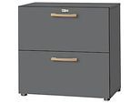 Schäfer Shop Select Hängeregistraturschrank Start Off Wood, 2 OH, Durchfassgriffe, B 800 x T 420 x H 788 mm, Holz, graphit