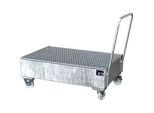 Stahl-Auffangwanne mit Rollen+Griff, 1200 x 800 mm, verzinkt
