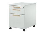 Schäfer Shop Select Rollcontainer Start Off Wood, Schub, Hängeregister & Utensilienauszug, B 432 x T 580 x H 595 mm, lichtgrau
