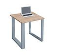 Schreibtisch, rechteckig, Bügelfuss, B 800 x T 800 x H 760 mm, Sonoma Eiche/silber