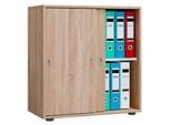 Schiebetürenschrank, aus Holz, abschliessbar, 2 OH, B 700 x T 400 x H 740 mm, Sonoma Eiche Dekor