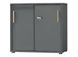 Schäfer Shop Select Schiebetürenschrank Start Off Wood, 2 OH, abschliessbar, Holz, B 800 x T 420 x H 788 mm, graphit