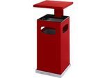 Ascher-Papierkorb mit abnehmbarem Dach, 72 Liter, rot