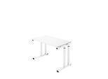 Schreibtisch Set Up, Rechteck, C-Fuss, B 1300 x T 650 x H 685-820 mm, weiss/weiss
