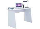 Wangenschreibtisch, rechteckig, abgeschrägte Wangen, Ansatz beidseitig, B 1100 x T 500 x H 740 mm, weiss