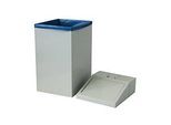 Wertstoffsammler, Volumen 54 l, mit Inneneimer, Stahl verzinkt, B 340 x T 380 x H 650 mm, weiss