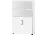 Schäfer Shop Select Kombischrank Start Off Wood, 4 OH, abschliessbar, B 800 x T 420 x H 1514 mm, Holz, weiss