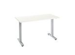 Home Office Schreibtisch Start Off, Rechteck, T-Fuss, B 1300 x T 650 x H 735 mm, weiss/weissaluminium
