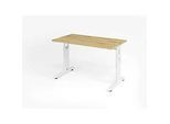 Home Office-Schreibtisch, manuelle Höhenverstellung, rechteckig, C-Fuss, B 1200 x T 672 x H 650-850 mm, Wildeiche/Weiss