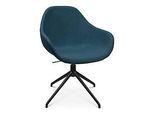 Konferenzsessel Topstar Sitness Life 2.0, dreh-/sitzhöhenverstellbar, Armlehnen, B 450 x T 460 x H 440-470 mm, 4-Fussgestell, Alu schwarz-matt & Stoff, petrol