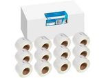 Etiketten G&G, kompatibel zu Dymo 99010/s0722370, 12x130 Stück, ablösbar, B 89 x H 28 mm, weiss