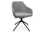 Konferenzsessel Topstar Sitness Life 2.1, dreh-/sitzhöhenverstellbar, Armlehnen, B 350-480 x T 460 x H 460-490 mm, 4-Fussgestell, Alu schwarz-matt & Stoff, h.grau