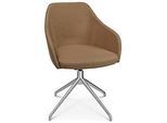 Konferenzsessel Topstar Sitness Life 2.1, dreh-/sitzhöhenverstellbar, Armlehnen, B 350-480 x T 460 x H 460-490 mm, 4-Fussgestell, Alu matt & Stoff, h.braun