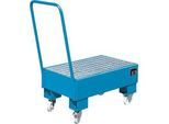 Auffangwanne, Typ AW60-1 SR, fahrbar, blau RAL5012