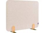 Legamaster Akustik-Tischtrennwand Elements, PET-Kern, Stoffoberfläche pinnbar, inkl. 2 Fusshalterungen, B 800 x H 600 x T 21 mm, soft beige