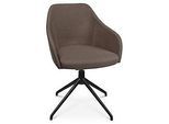 Konferenzsessel Topstar Sitness Life 2.1, dreh-/sitzhöhenverstellbar, Armlehnen, B 350-480 x T 460 x H 460-490 mm, 4-Fussgestell, Alu schwarz-matt & Stoff, braun