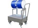 Auffangwanne, Typ AW60-1 SRF, fahrbar, grau RAL7005