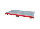 Regalwanne Typ RW/GR 2700-1, mit Gitterrost, rot RAL3000