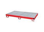 Regalwanne Typ RW/GR 2200-1, mit Gitterrost, rot RAL3000