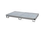 Regalwanne Typ RW/GR 2200-1, mit Gitterrost, grau RAL7005
