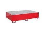 Regalwanne Typ RW/GR 2200-2, mit Gitterrost, rot RAL3000