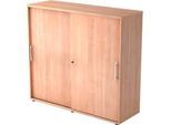Schiebetürenschrank, 3 OH, B 1200 x T 400 x H 1100 mm, Nussbaum-Dekor