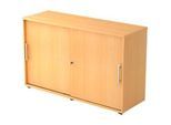 Schiebetürenschrank, 2 OH, B 1200 x T 400 x H 748 mm, Buche-Dekor