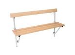 Klappbank, Holz, L 1200 mm, lichtgrau (RAL 7035)