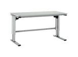 Elektrisch höhenverstellbarer Arbeitstisch EL-1, 1600 x 800 mm, lichtgrau/alusilber