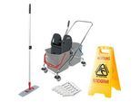 Komplettset Doppelfahreimer und gratis Aufsteller "Rutschgefahr", 2 x 27 Liter Eimer