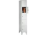 Wertfachschrank, mit Stollenfüsse, Fächeranzahl 5, Fachbreite 300 mm, Sicherheitszylinderschloss, lichtgrau