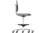 Arbeitsdrehstuhl Labsit hoch, Integralschaum, Sitz-Stopp-Rollen, B 450 x T 420 x H 560 - 810 mm, anthrazit
