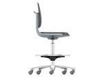 Arbeitsdrehstuhl Labsit hoch, Kunstleder, Sitz-Stopp-Rollen, B 450 x T 420 x H 560 - 810 mm, anthrazit