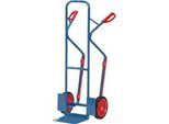 Stahlrohrkarre, bis 300 kg, H 1300 mm, Vollgummibereifung, blau