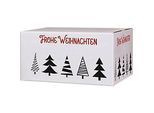 Versandkartons, mit Motiv „Tannenbaumallee“, bis 30 kg, Aussenmasse 406 x 306 x 210 mm, Feinwellpappe, weiss-braun, 20 Stück