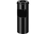 Standaschenbecher Vepa Bins VB 150195, rund, Volumen 30 l, mit Papierkorb & Löscher, Ø 243 x H 642 mm, Metall, schwarz