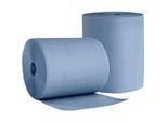 WIPEX Putzpapier BlueTech, universell einsetzbar, 2-lagig, Recyclingpapier, blau, 2 Rollen mit Kern-Ø 200 mm & 500 Tüchern, Tuchformat 220 x 360 mm