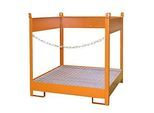 Fass-Stapelpalette Bauer FSP-4, seitlich offen, für 4 x 200 l Fass, orange