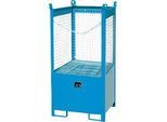 Fass-Stapelpalette Bauer FSP-1 D, Drahtgitter-Wände, Kapazität 1 x 200 l Fass, blau