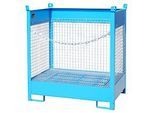Fass-Stapelpalette Bauer FSP-2 D, Wände aus Drahtgitter, für 2 x 200 l Fass, blau
