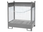 Fass-Stapelpalette Bauer FSP-2 D, Wände aus Drahtgitter, für 2 x 200 l Fass, grau