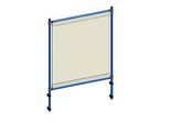 Infektionsschutzrahmen 5900 für fetra Transportgeräte, Stahlrohr/PVC-Folie, brillantblau RAL 5007/glasklar, L 910 x B 49 x H 1410 mm