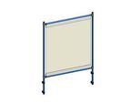Infektionsschutzrahmen 5942 für fetra Transportgeräte, Stahlrohr/PVC-Folie, brillantblau RAL 5007/glasklar, L 1066 x B 49 x H 1410 mm