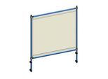 Infektionsschutzrahmen 5903 für fetra Transportgeräte, Stahlrohr/PVC-Folie, brillantblau RAL 5007/glasklar, L 1260 x B 49 x H 1410 mm