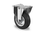 CASCOO Bockrolle SWS4, mit Rad-ø 80 mm x B 35 mm, Stahl-Felge, Vollgummi-Lauffläche, schwarz, Rollenlager, bis 70 kg