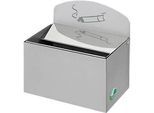 Wandascher VAR, rechteckig, mit Schild, Edelstahl, 0,8 l, B 200 x T 125 x H 200 mm